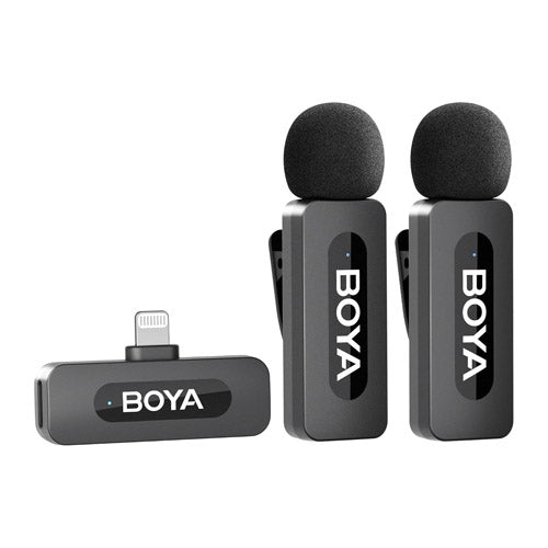 BY-V2 V2.0 Micrófonos inalámbricos dobles Boya BY-V2 v2.0, conector Lightning
