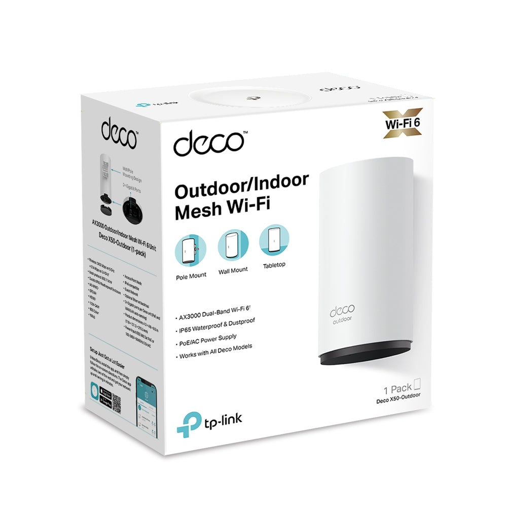 DECO X50-OUTDOOR(1-PACK) Sistema Wi-Fi 6 Mesh AX3000 para Exteriores
