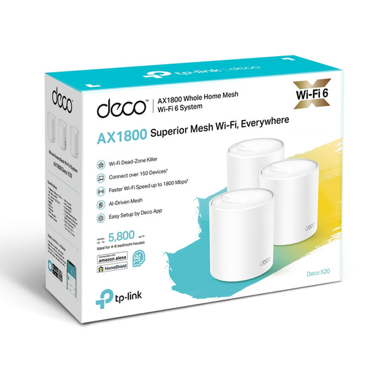 DECO X20(3-PACK) Sistema Wi-Fi 6 Mesh AI para toda la casa AX1800