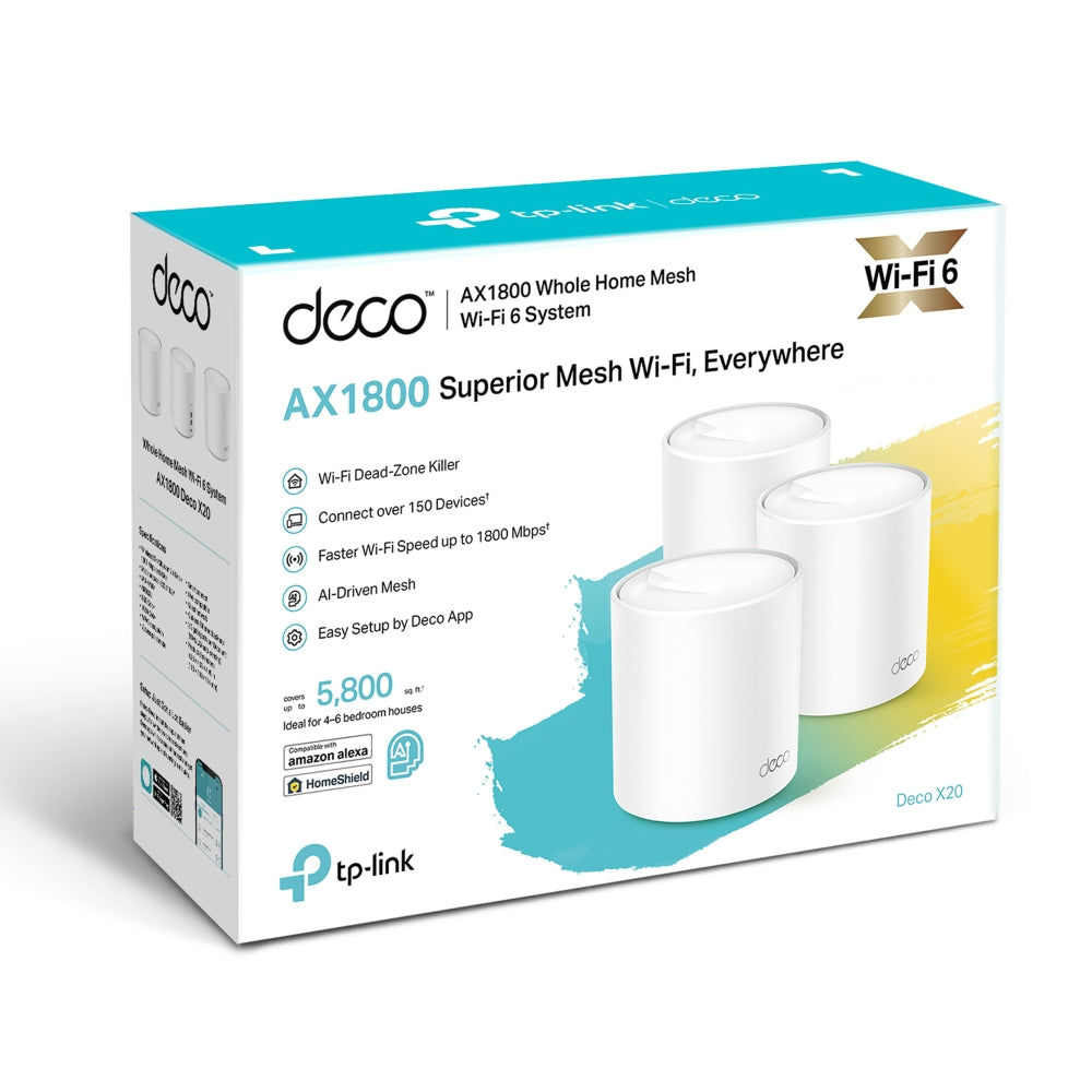 DECO X20(2-PACK) Sistema Wi-Fi 6 Mesh AI para toda la casa AX1800