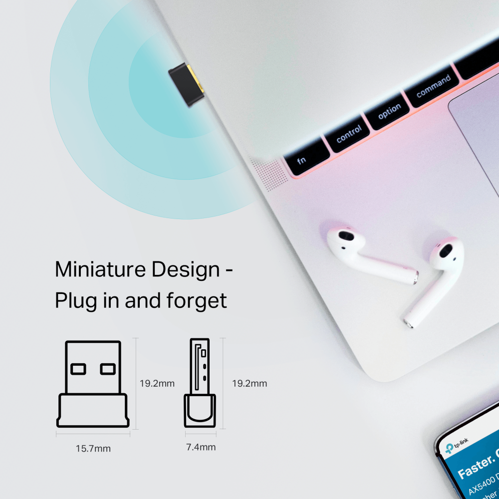 ARCHER T2UB NANO Adaptador USB AC600 Nano Wi-Fi Bluetooth 4.2