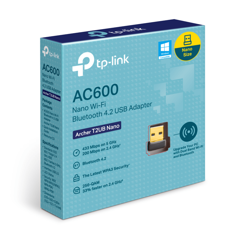 ARCHER T2UB NANO Adaptador USB AC600 Nano Wi-Fi Bluetooth 4.2