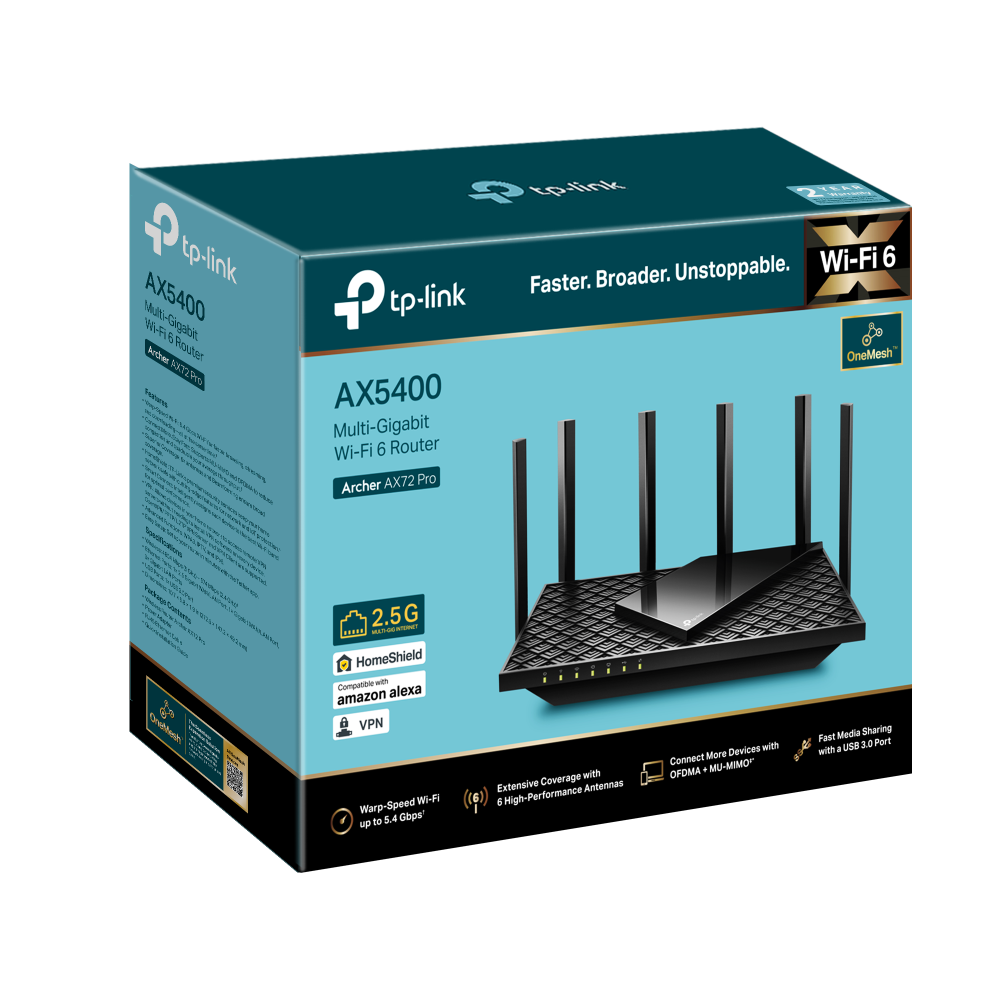 Router Pro TP-Link Archer AX72 - Wi-Fi 6 de alta velocidad y 6 antenas