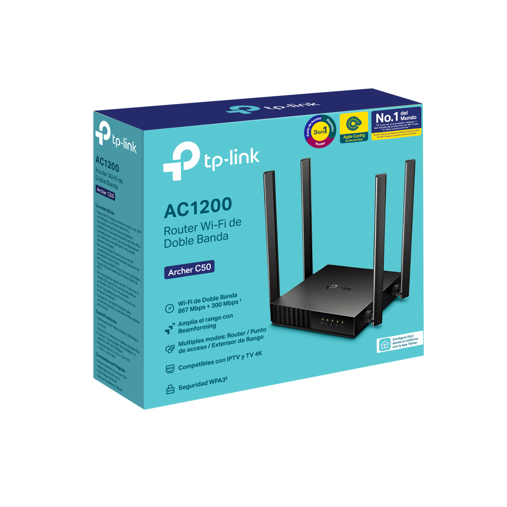 Router Archer C50 Wi-Fi de doble banda AC1200