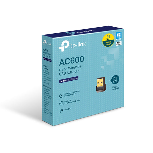 Archer T2U Nano Nano Adaptador Wi-Fi 5 AC600 USB para PC