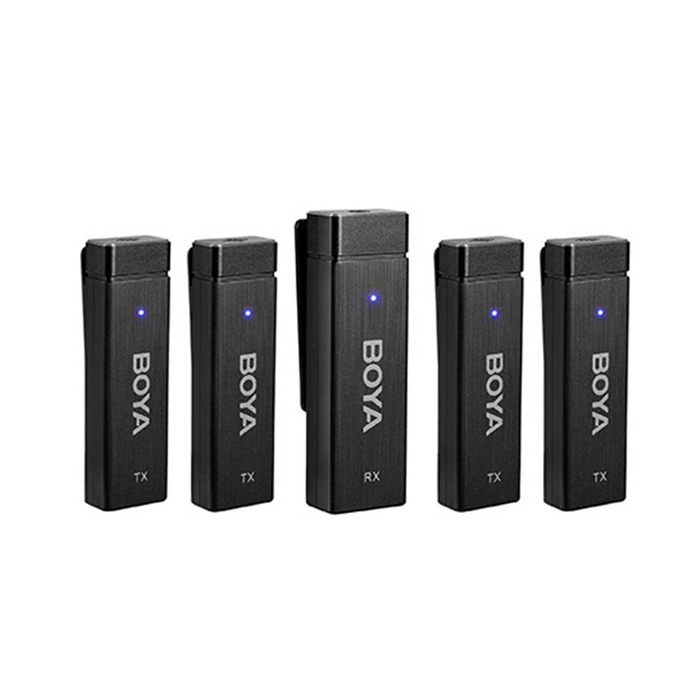 BY-W4 Sistema de micrófono inalámbrico ultracompacto de cuatro canales de 2,4 GHz