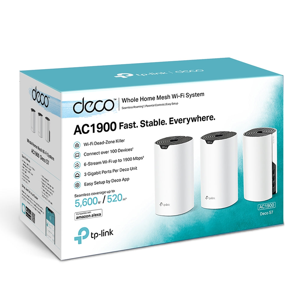 DECO S7(3-PACK) Sistema Wi-Fi Mesh Inteligente Doble Banda AC1900